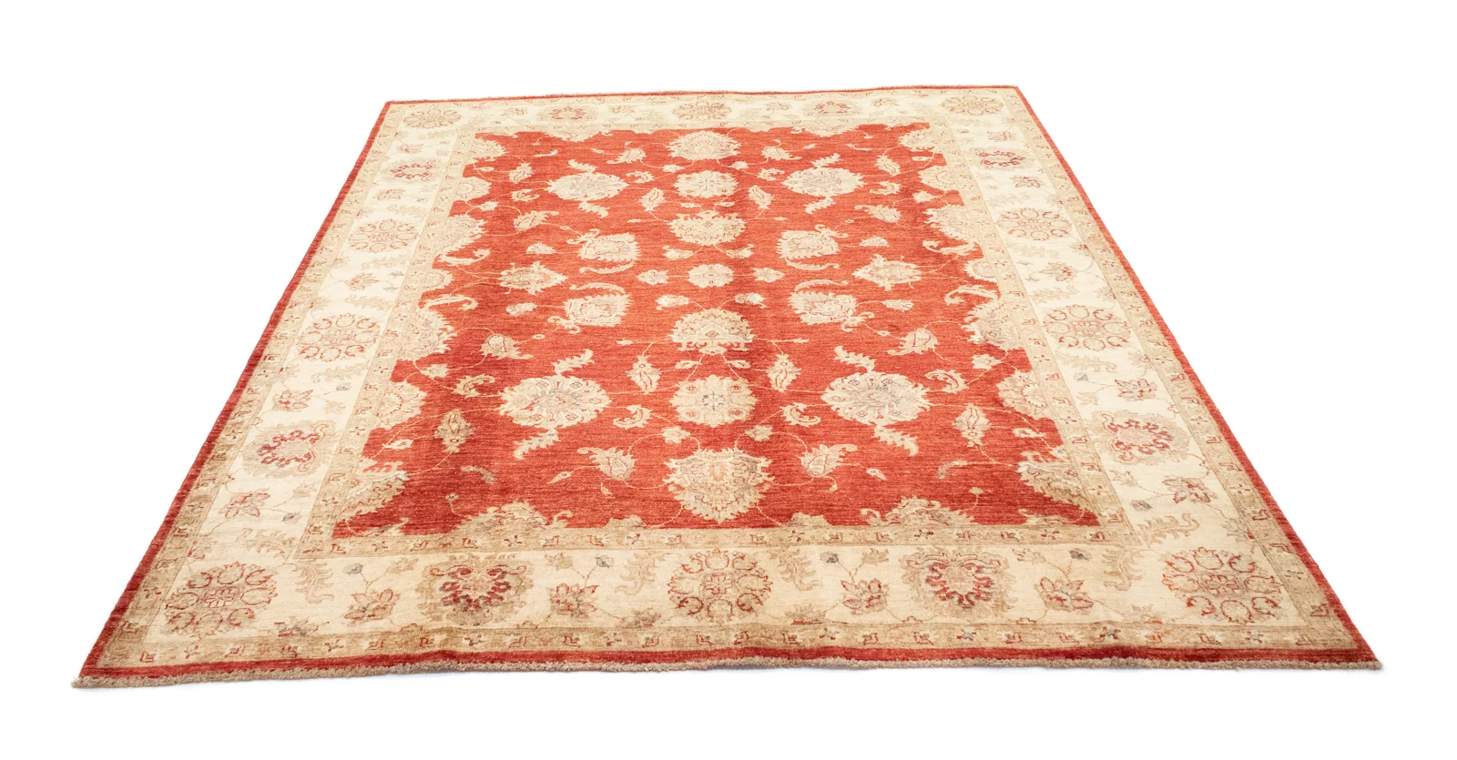 Ziegler Perserteppich 237 x 203 cm - 200.000 Knoten/m² - ausgeblichene Farben durch Steinwäsche - handgeknüpft