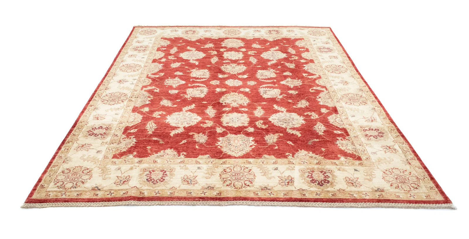 Ziegler Perserteppich 256 x 205 cm, ca. 200.000 Knoten/m², Steinwäsche, handgeknüpft