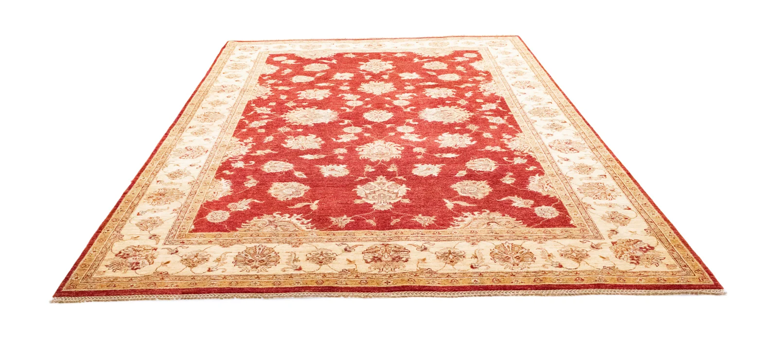 Ziegler Farahan Perserteppich 293 x 212 cm – 200.000 Knoten/m² – Ausgebleichte Farben durch Steinwäsche – handgeknüpft