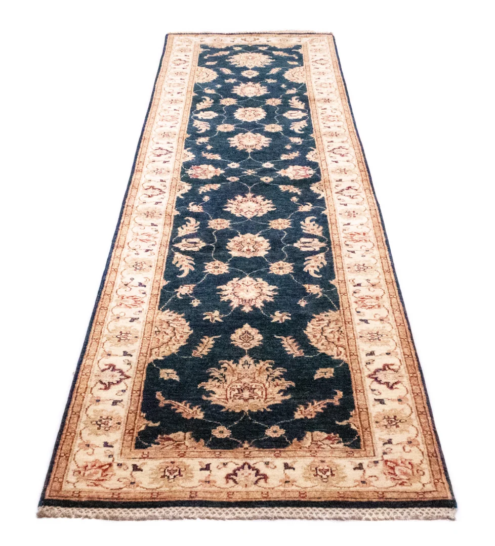 Ziegler Perserteppich 298 x 81 cm – 200.000 Knoten/m², mit ausgebleichtem Effekt, handgeknüpft Läufer