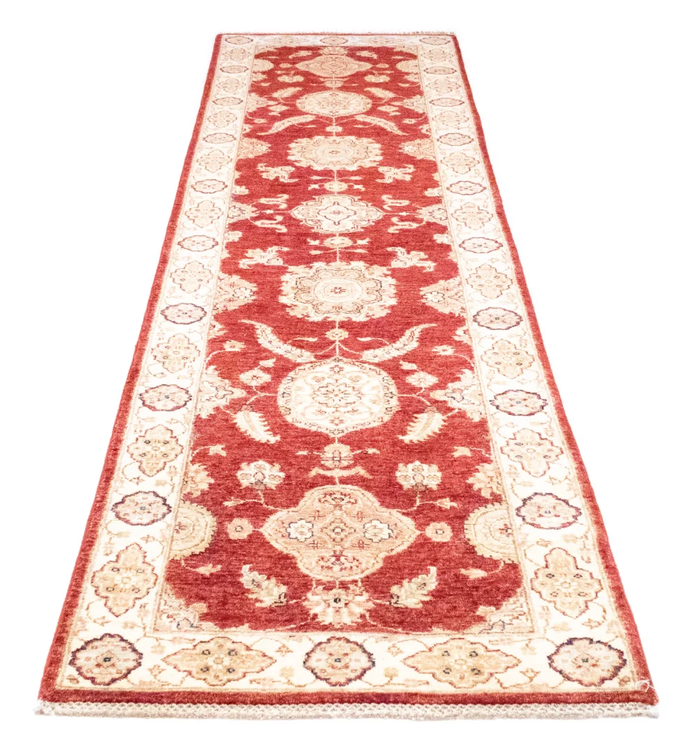 Ziegler Teppich 299 x 80 cm, ca. 200.000 Knoten/m², Steinwäsche Effekt – handgeknüpft, Perserteppich Läufer