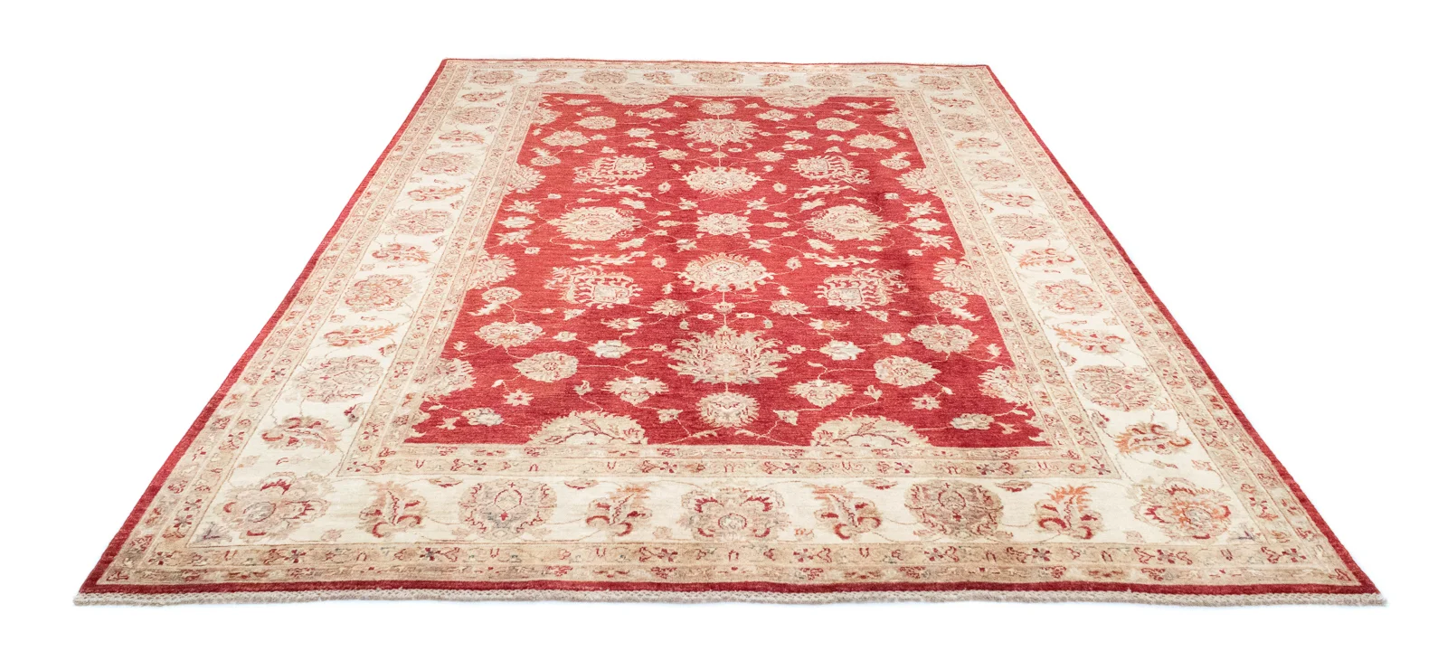 Ziegler Perserteppich 301 x 212 cm, ca. 200.000 Knoten/m², mit Steinwäsche und ausgeblichenem Farb-Effekt, handgeknüpft