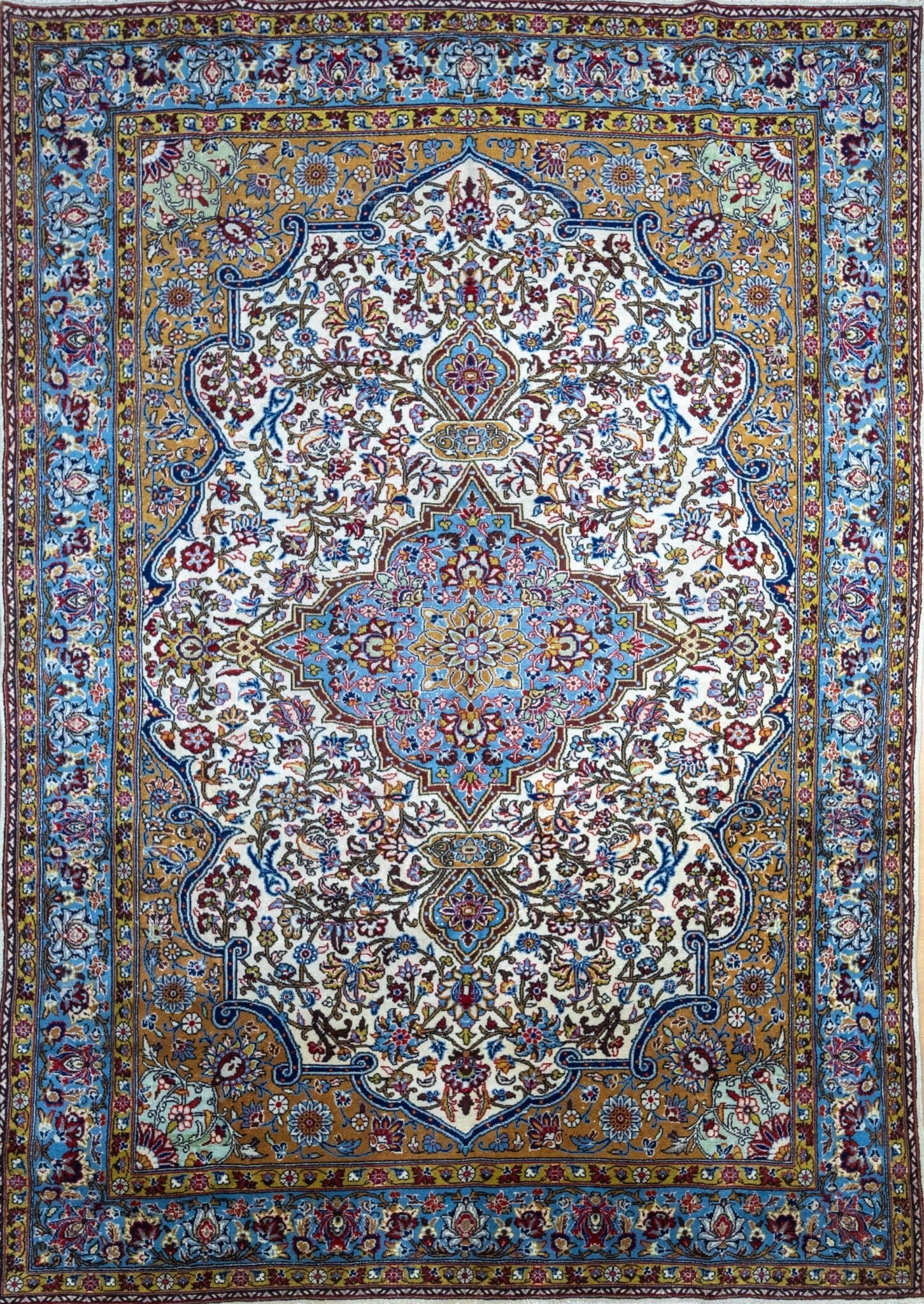 PATINA 287×200cm UNIKAT Handgeknüpfter Kashan Perserteppich W2(#390)