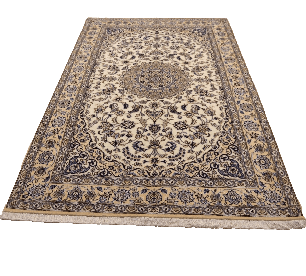 Super Nain 9 La Perserteppich 246 x 158 cm, ca. 500.000 Knoten/m², Naturwolle und Seide, Top Zustand, handgeknüpft
