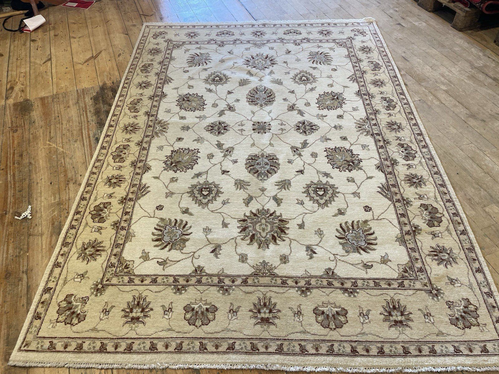 Ziegler Farahan Moderner Perserteppich Grau 240x170 cm - Handgeknüpft, Hochwertige Baumwolle