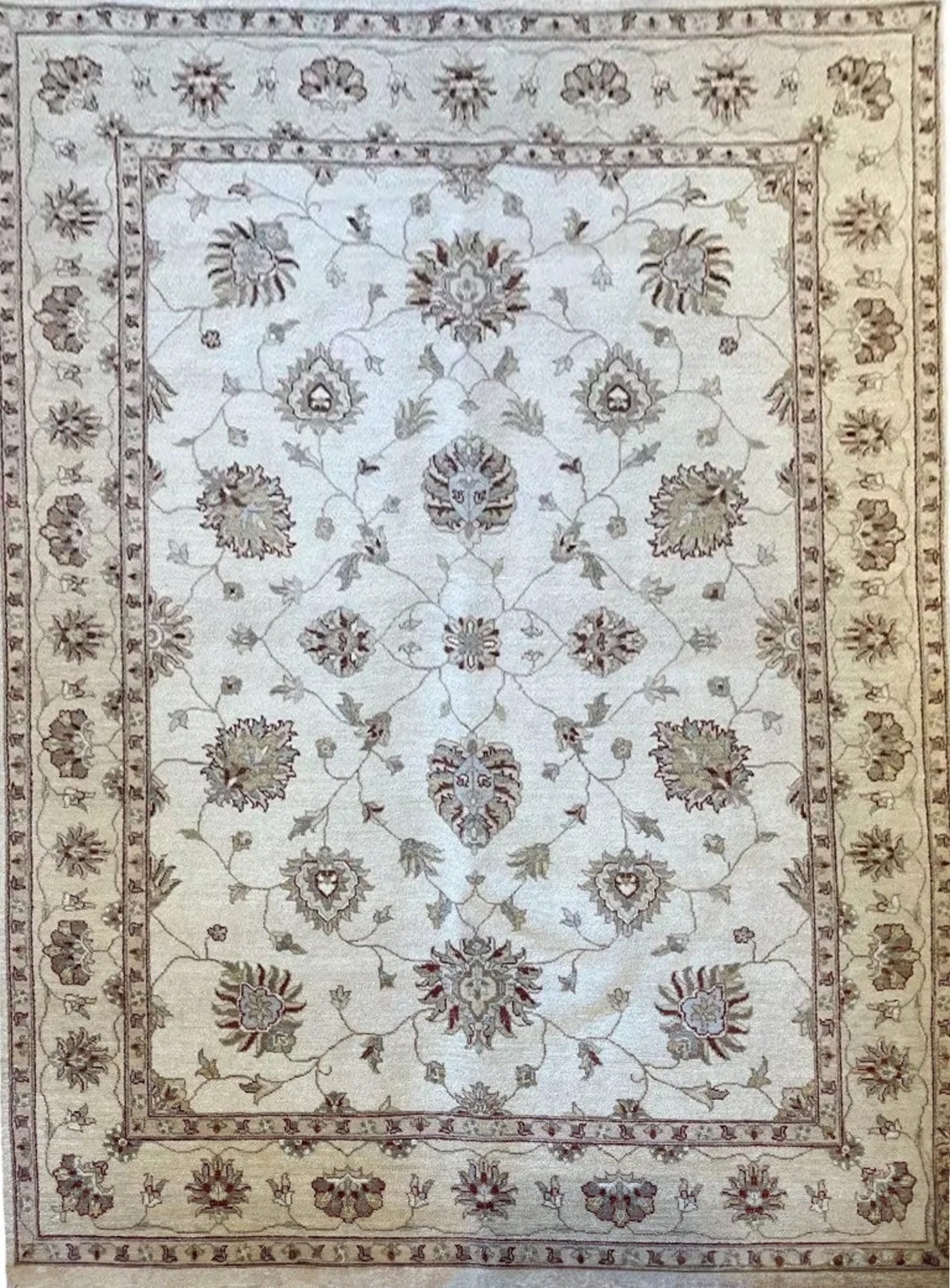Ziegler Farahan Moderner Perserteppich Grau 240x170 cm - Handgeknüpft, Hochwertige Baumwolle