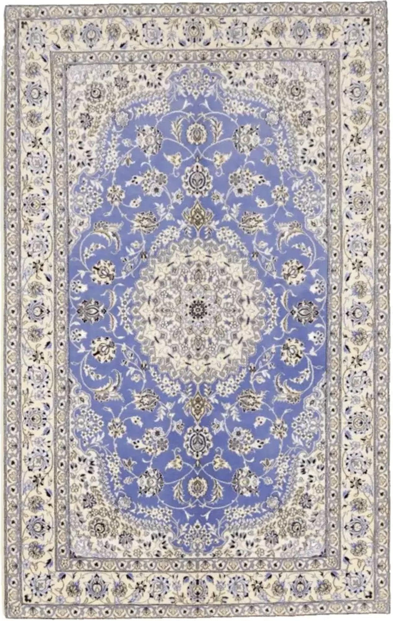 Wunderschöner Super Nain 9 La Perserteppich - 249 x 157 cm, ca. 500.000 Knoten/m², 90% Schurwolle, 10% Seide, Neu, handgeknüpft