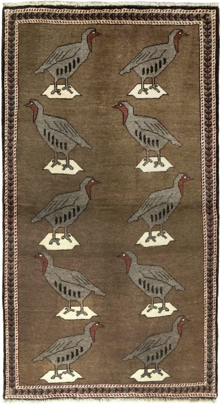 Original Perserteppich Gabbeh Ghashghai 188x99 cm handgeknüpft