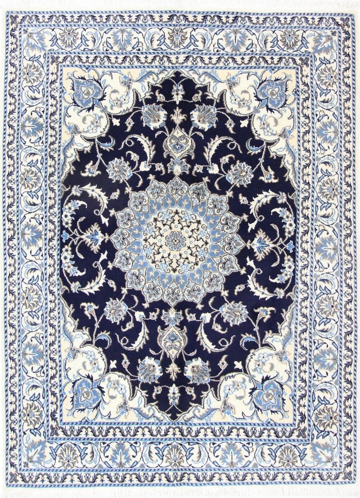 Original Perserteppich Nain Kashmari 200x146 cm, Top Zustand, handgeknüpft