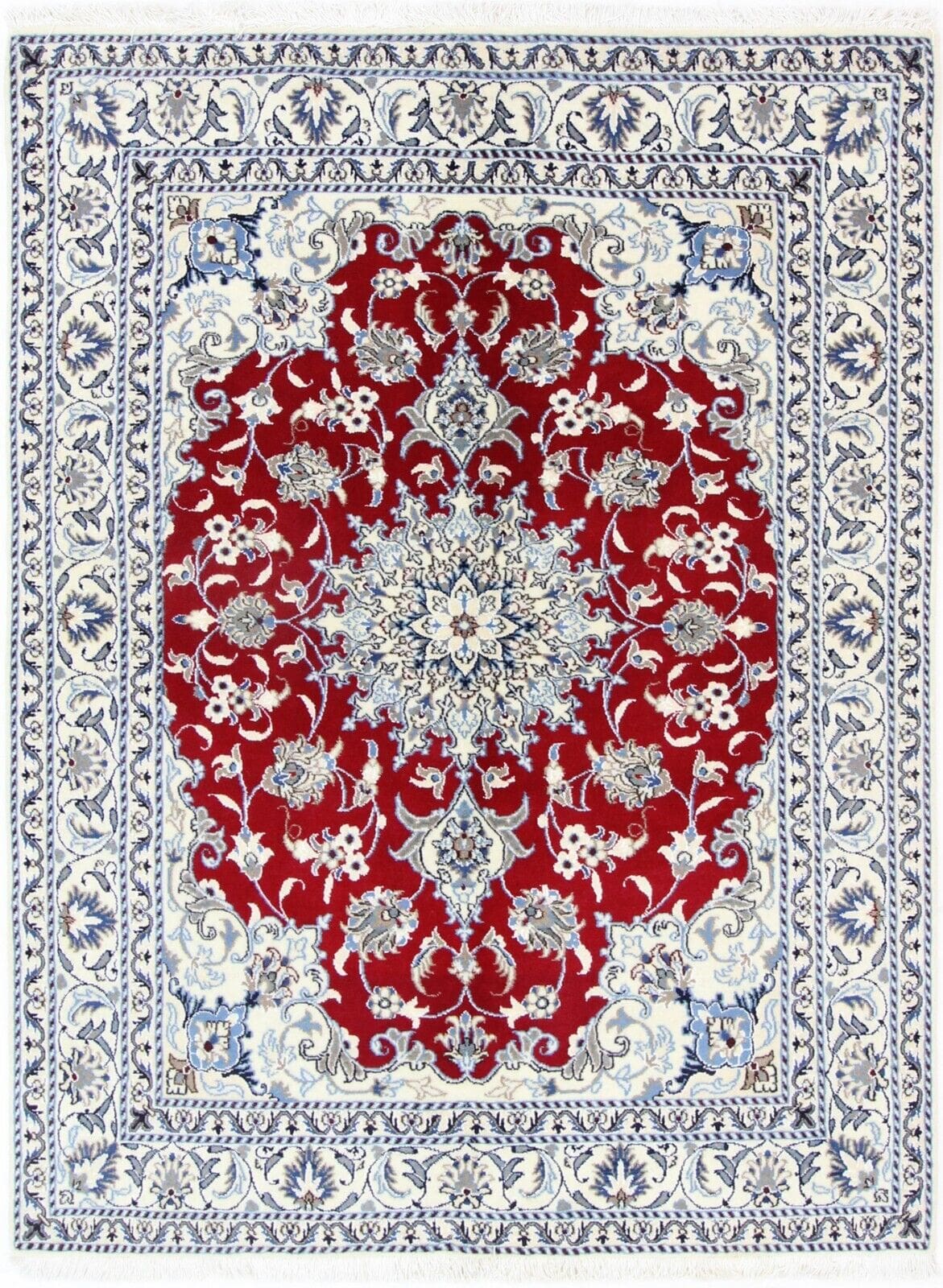 Original Perserteppich Nain Kashmari 192x147 cm, handgeknüpft