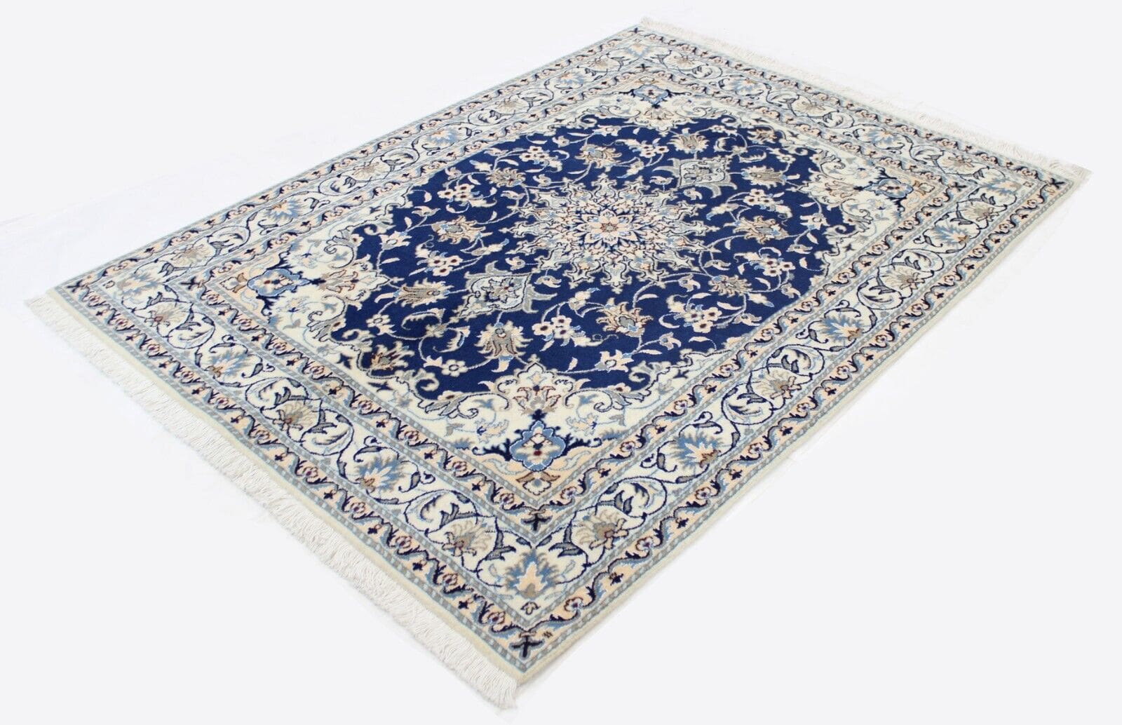 Original Perserteppich Nain Kashmari 191x143 cm, handgeknüpft