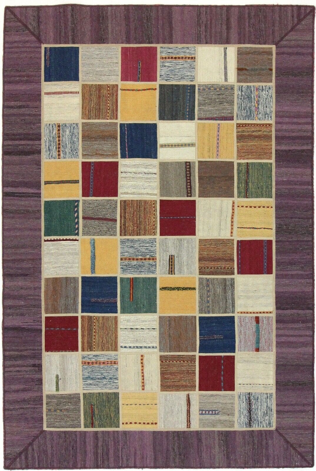 Kelim Patchwork Orientteppich 241x161 cm, handgewebt, neu