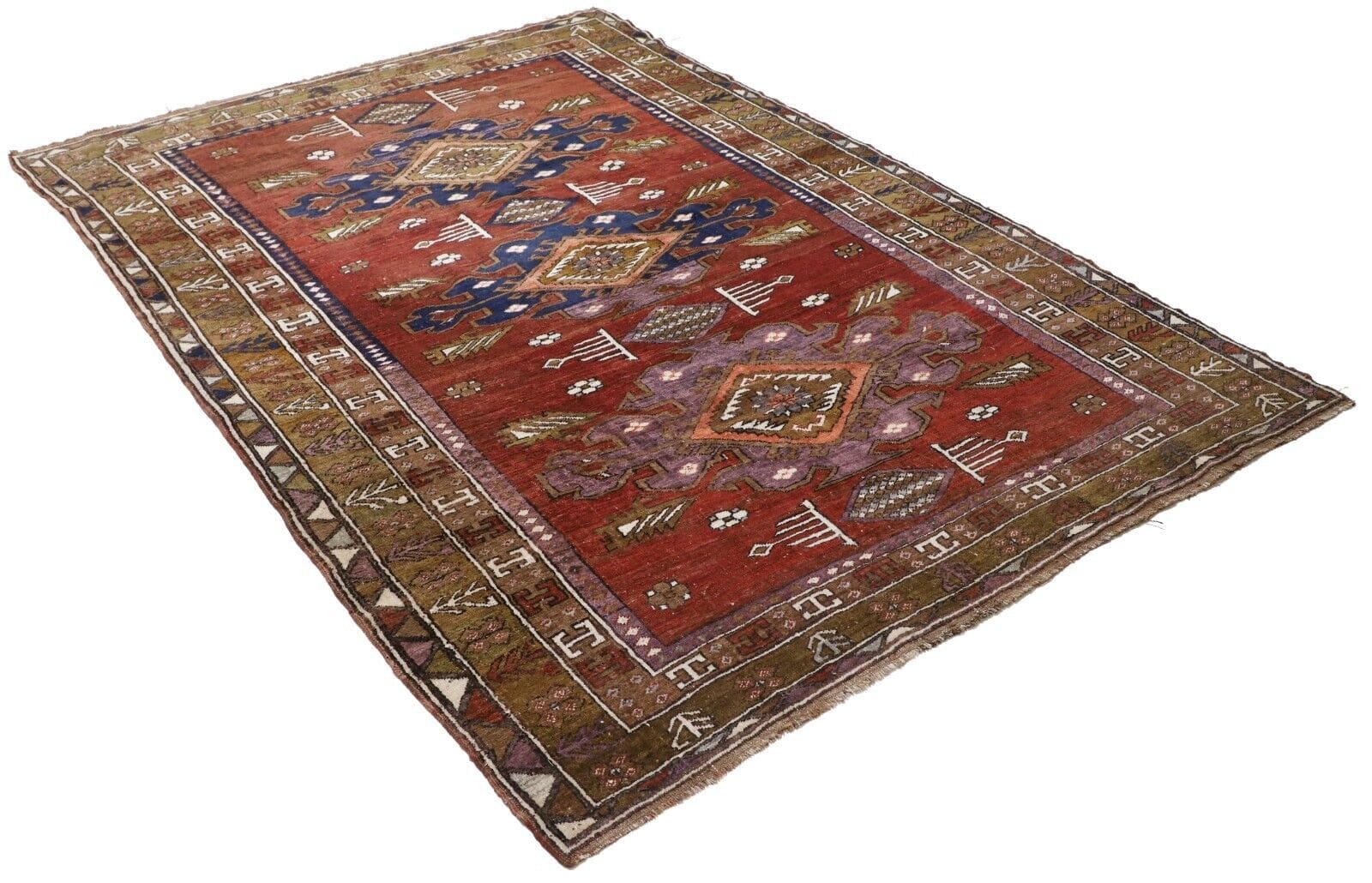 Antiker Kaukasischer Shirvan Teppich 240x170 cm, handgeknüpft, Perserteppich