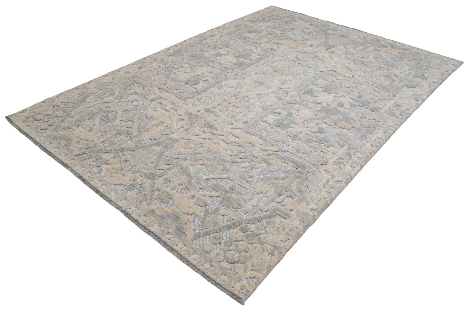 Moderner Perserteppich 180x255 cm aus Wolle, Beige, handgeknüpft