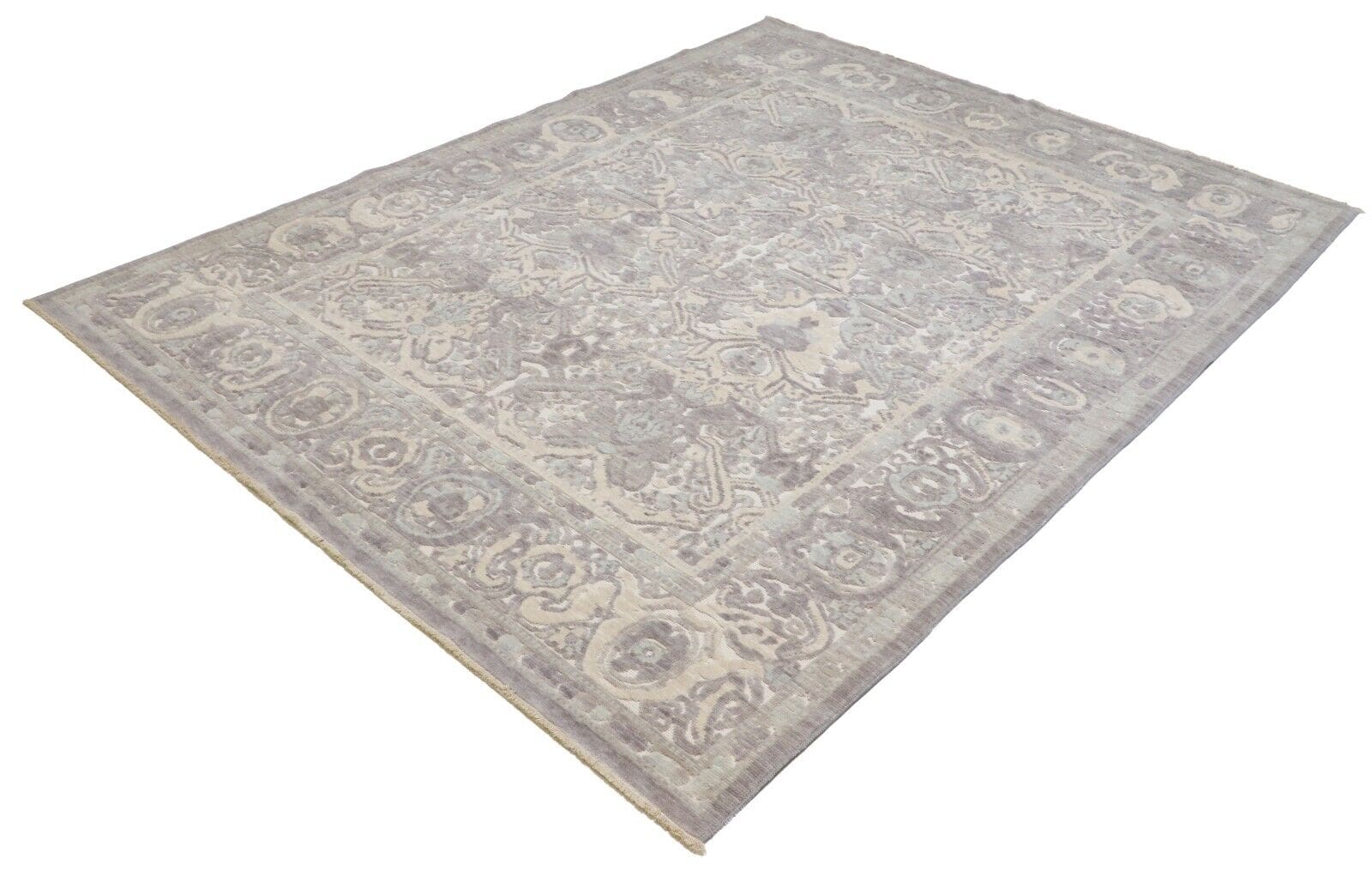 Eleganter Perserteppich 184x230 cm, Echte Wolle, handgeknüpft, Beige