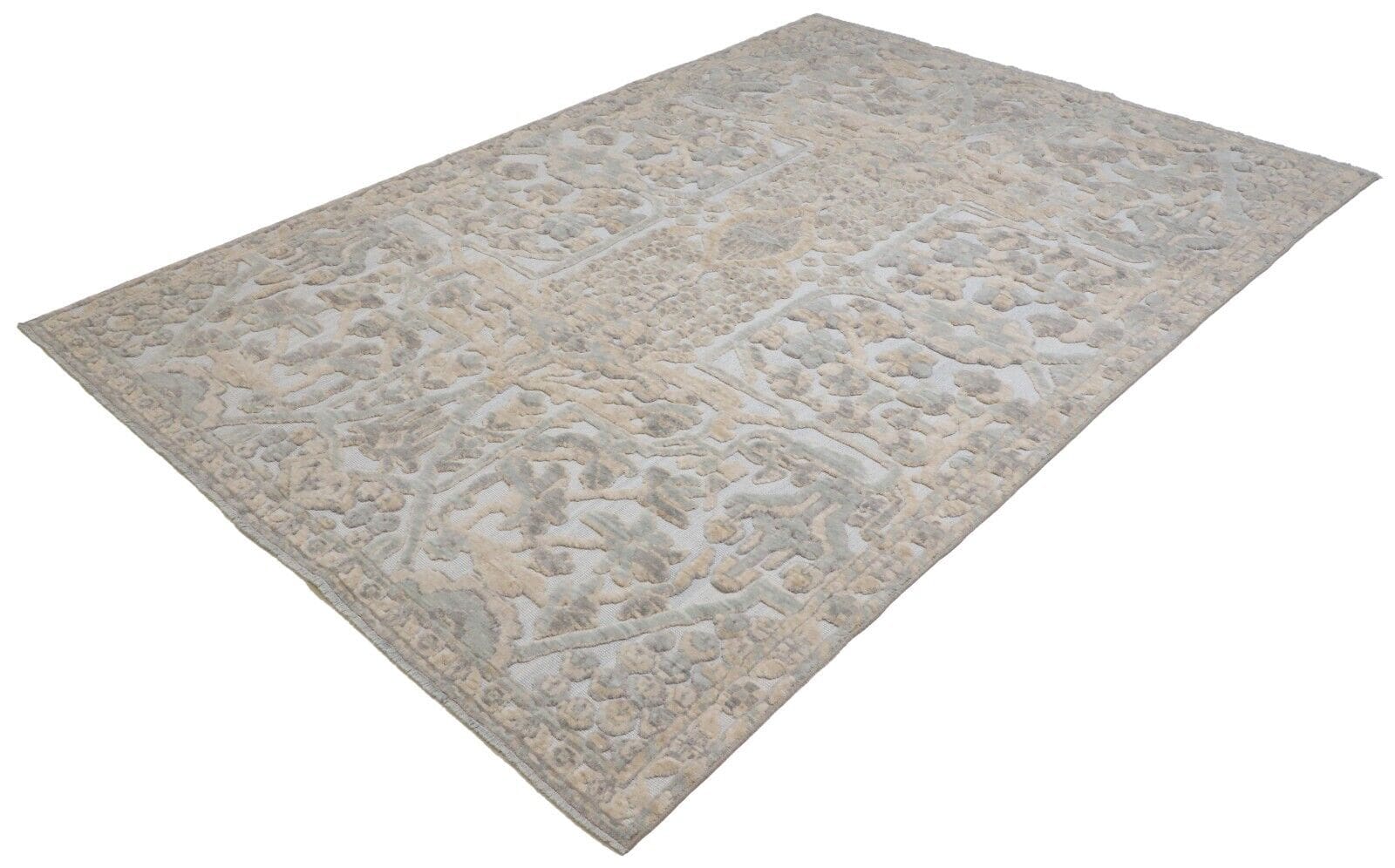 Moderner Perserteppich 179x257 cm, echtes Wolle Relief Design, handgeknüpft