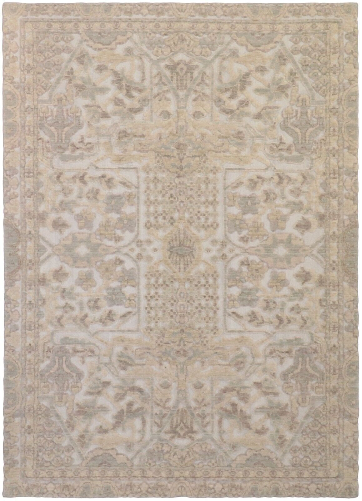 Moderner Perserteppich 200x280 cm Echte Wolle Beige handgeknüpft