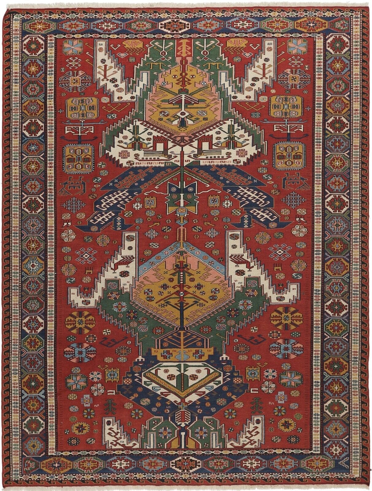 Kelim Sumach/Varni 275x210 cm – Klassischer Wolle Orientteppich handgewebt