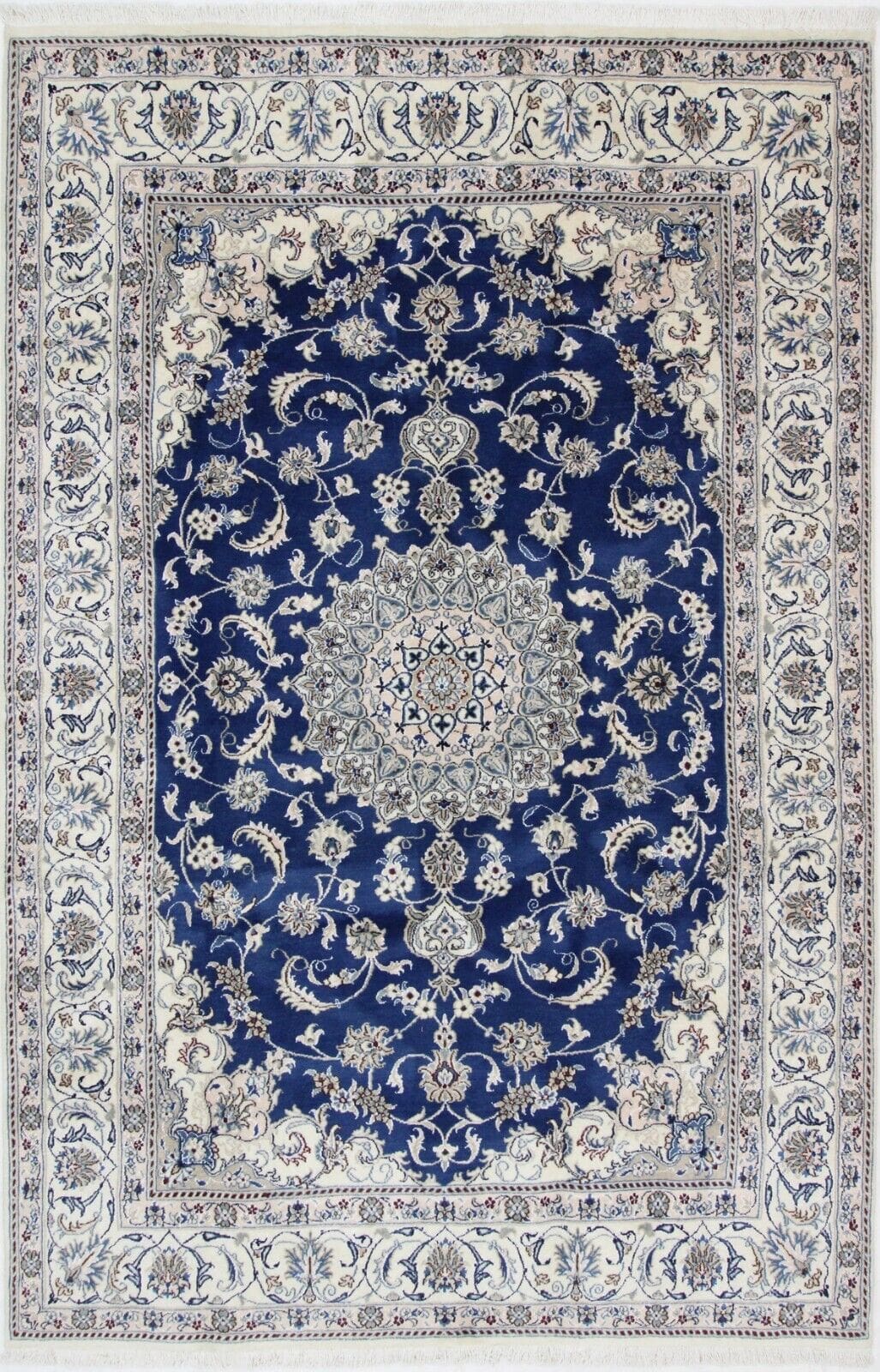 Original Perserteppich Nain Kashmari 296x197 cm, handgeknüpft, Top Zustand