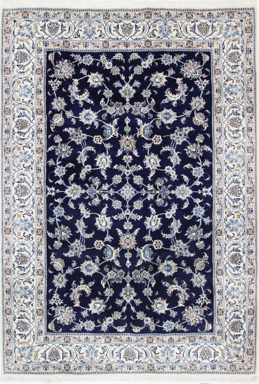 Original Nain Kashmari Perserteppich 287x195 cm, handgeknüpft, Top Zustand