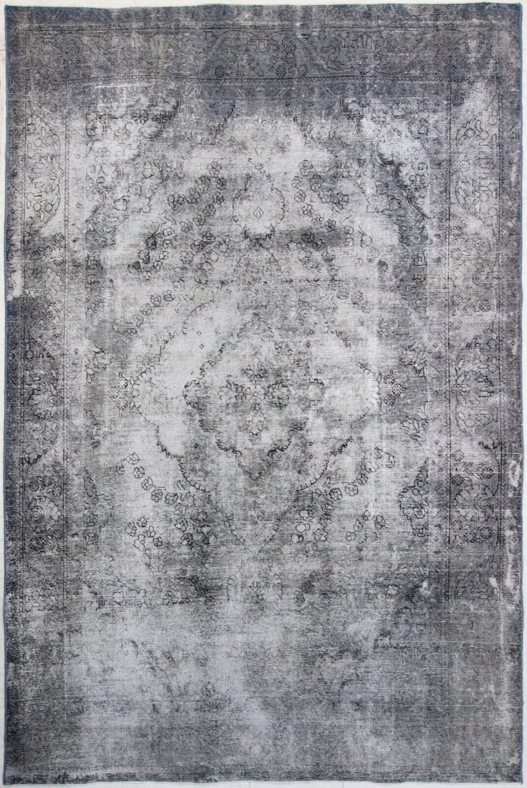 Vintage Perserteppich Blau 298x196 cm, 100% handgeknüpft, Nr. 1866