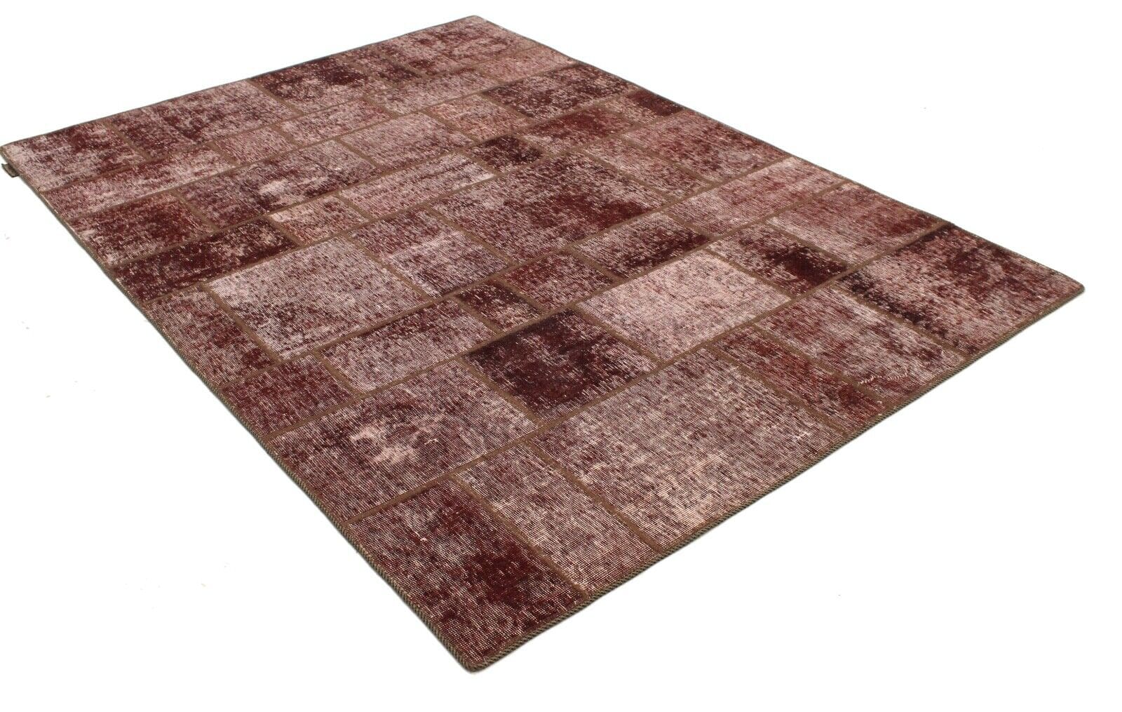 Stonwash Vintage Patchwork Perserteppich 241x171 cm, handgeknüpft