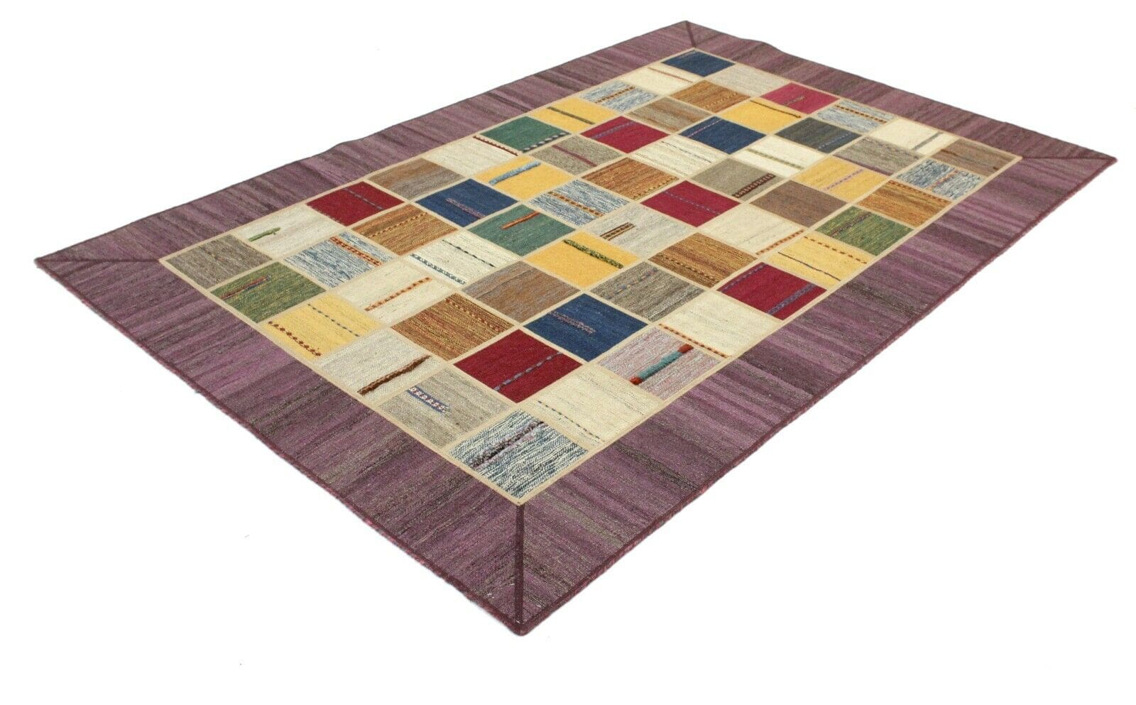 Kelim Patchwork Orientteppich 241x161 cm, handgewebt, neu