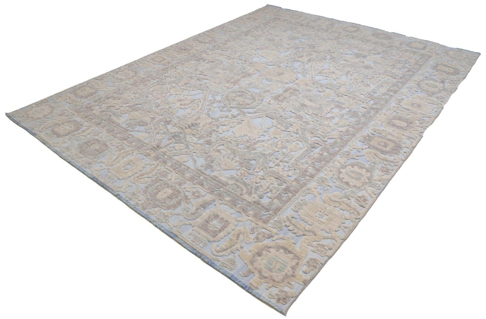 Designer Perserteppich 234x295 cm Beige, Echte Wolle, handgeknüpft
