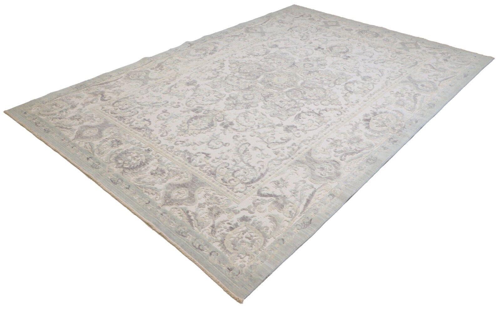 Moderner Perserteppich 197x291 cm beige, echte Wolle, handgeknüpft