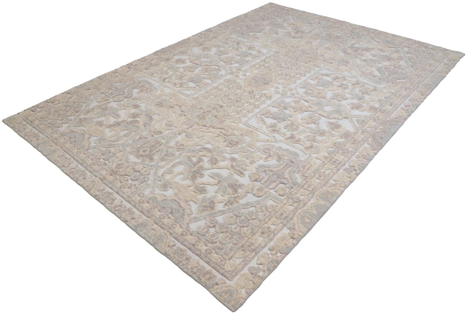 Moderner Perserteppich 200x280 cm Echte Wolle Beige handgeknüpft