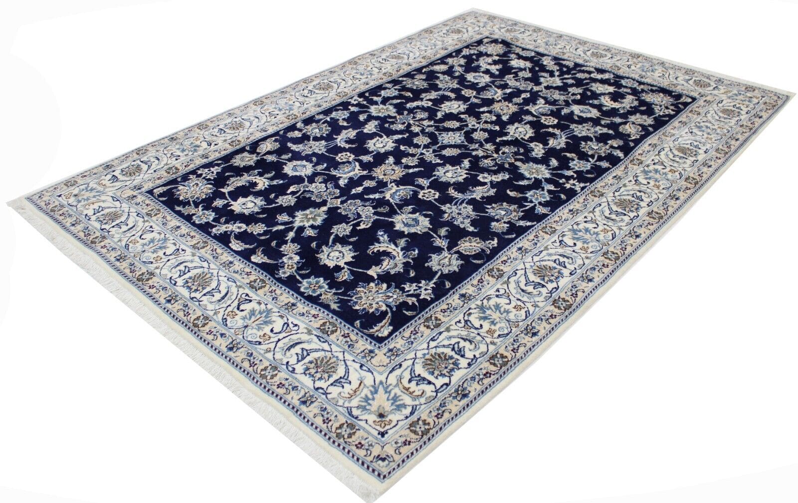 Original Nain Kashmari Perserteppich 287x195 cm, handgeknüpft, Top Zustand