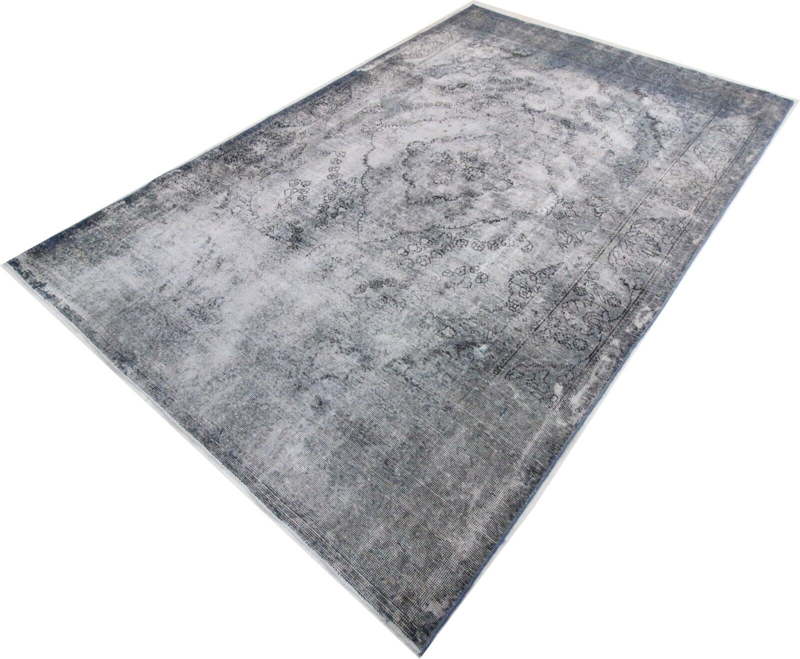 Vintage Perserteppich Blau 298x196 cm, 100% handgeknüpft, Nr. 1866