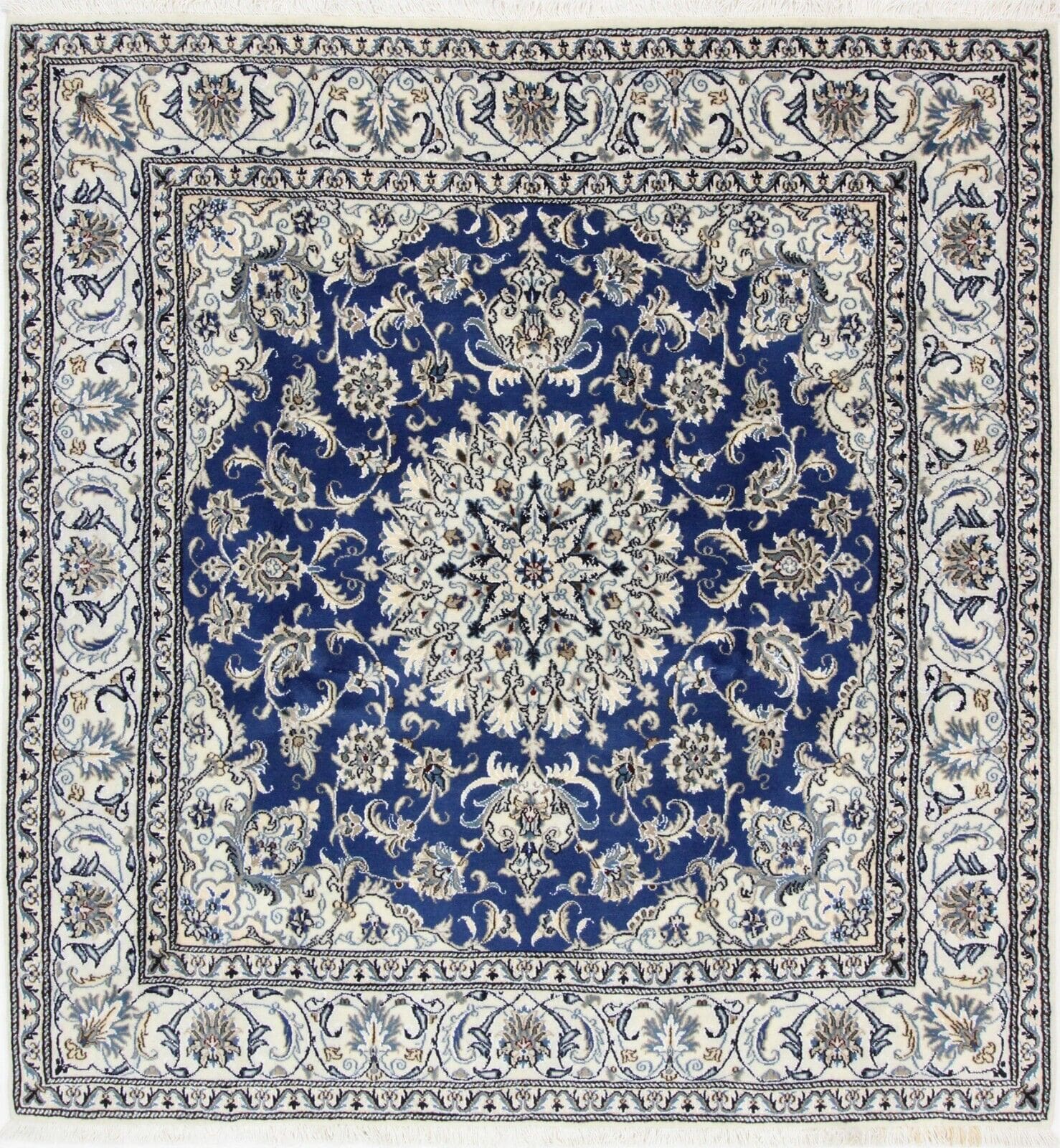 Original Perserteppich Nain Kashmari 200x192 cm, handgeknüpft