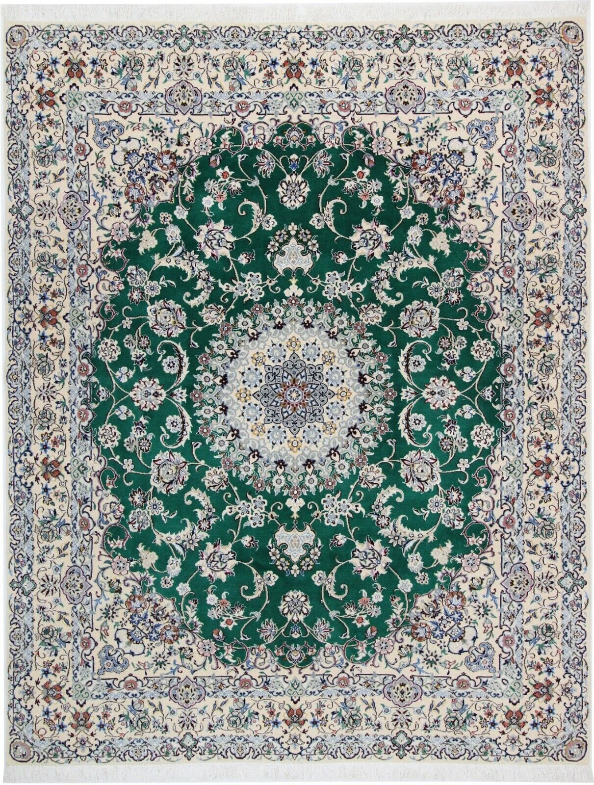 Perserteppich 255x203 cm Nain 9La, Seide, handgeknüpft