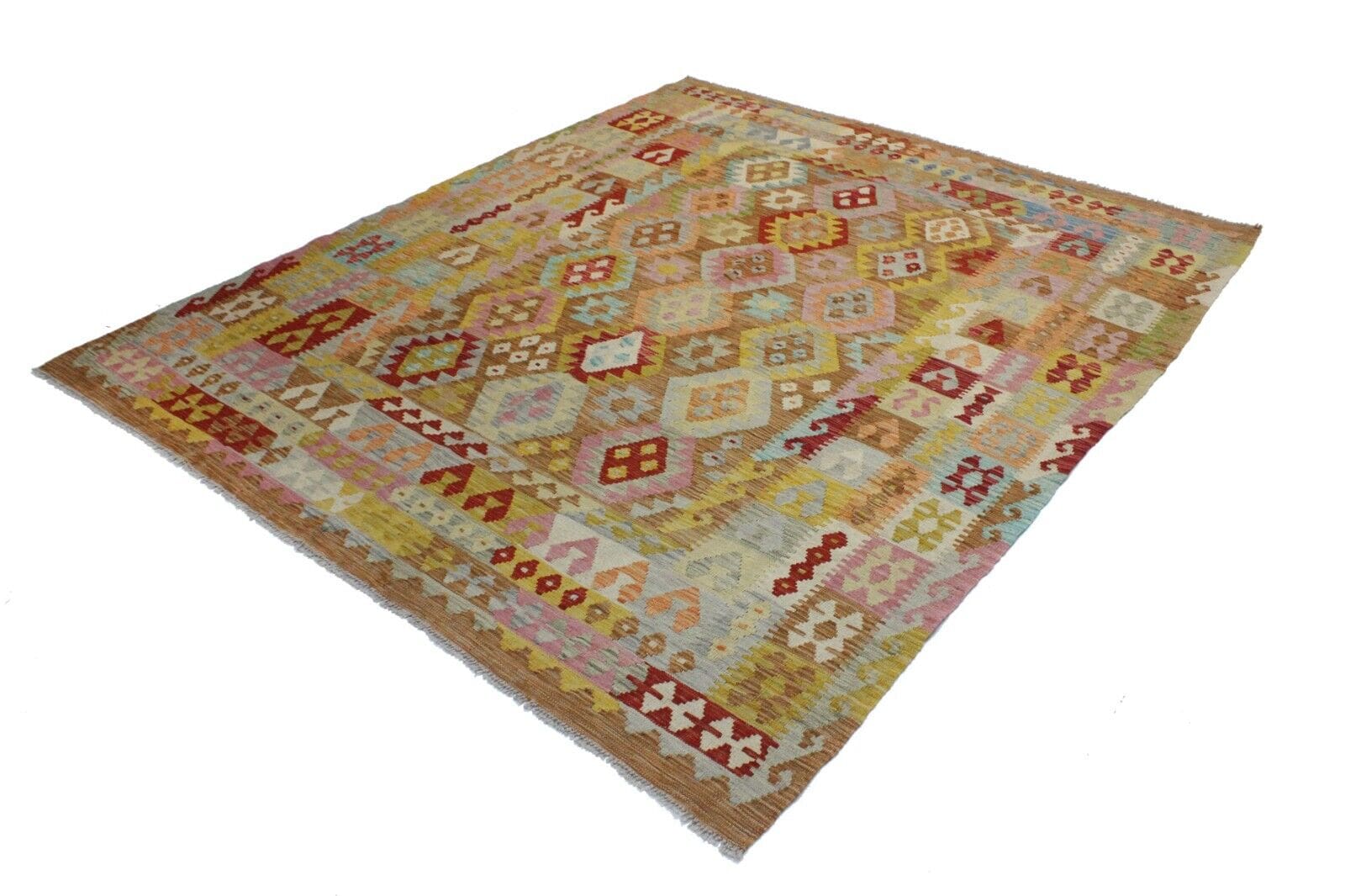 Orientteppich 250x212 cm, handgewebt, Original Old Styl Kelim 2423