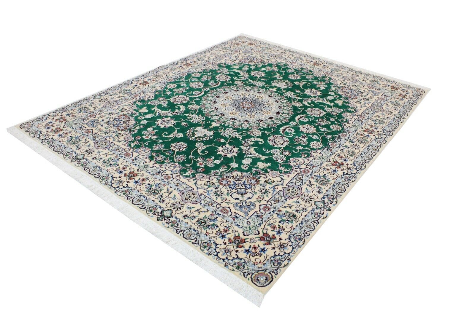 Perserteppich 255x203 cm Nain 9La, Seide, handgeknüpft