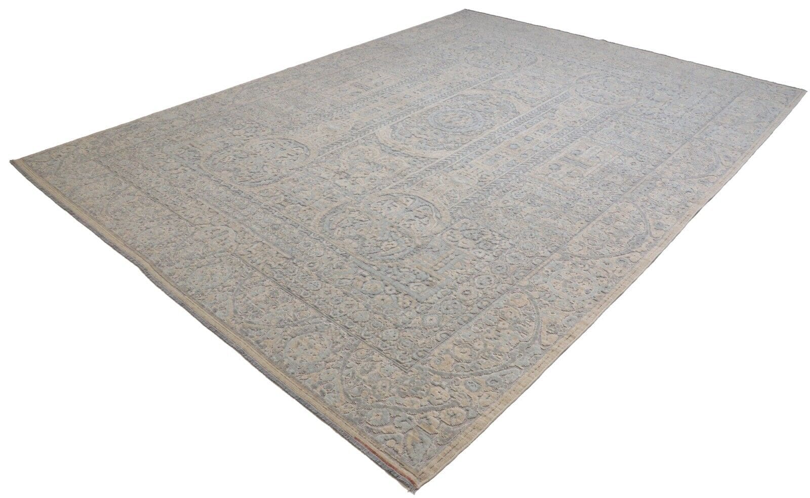 Modern Designer Perserteppich 254x334 cm Echte Wolle Beige handgeknüpft