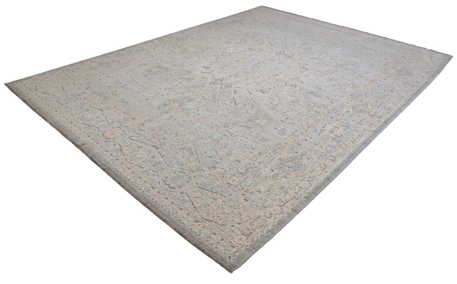 Moderner Perserteppich 255x336 cm Beige, relief Design, handgeknüpft