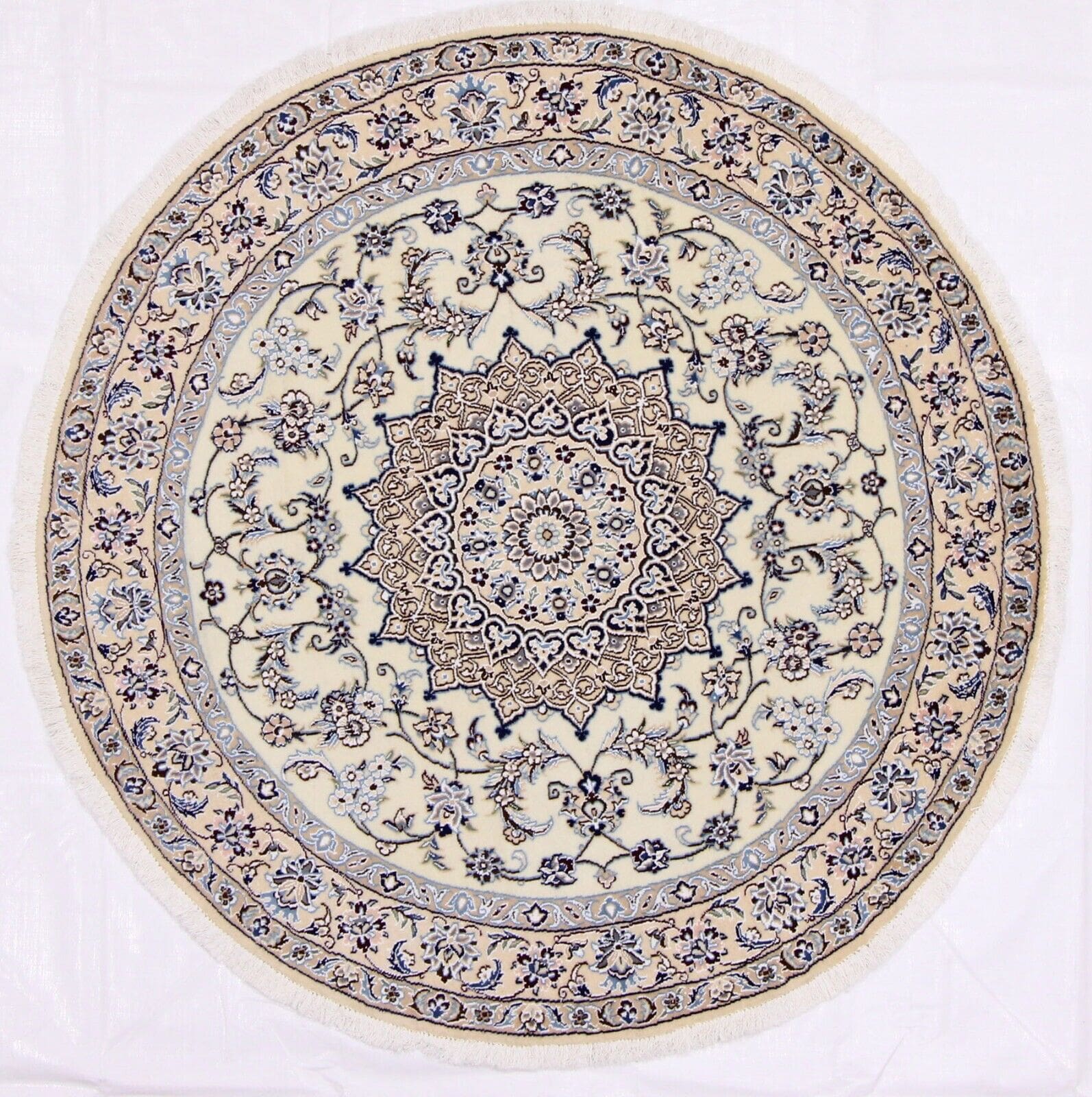Perserteppich 150x150 cm Nain 9La mit Seide, handgeknüpft