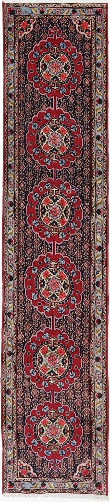 Handgeknüpfter Senneh Bidjar Perserteppich 336x72 cm, einzigartig! Läufer