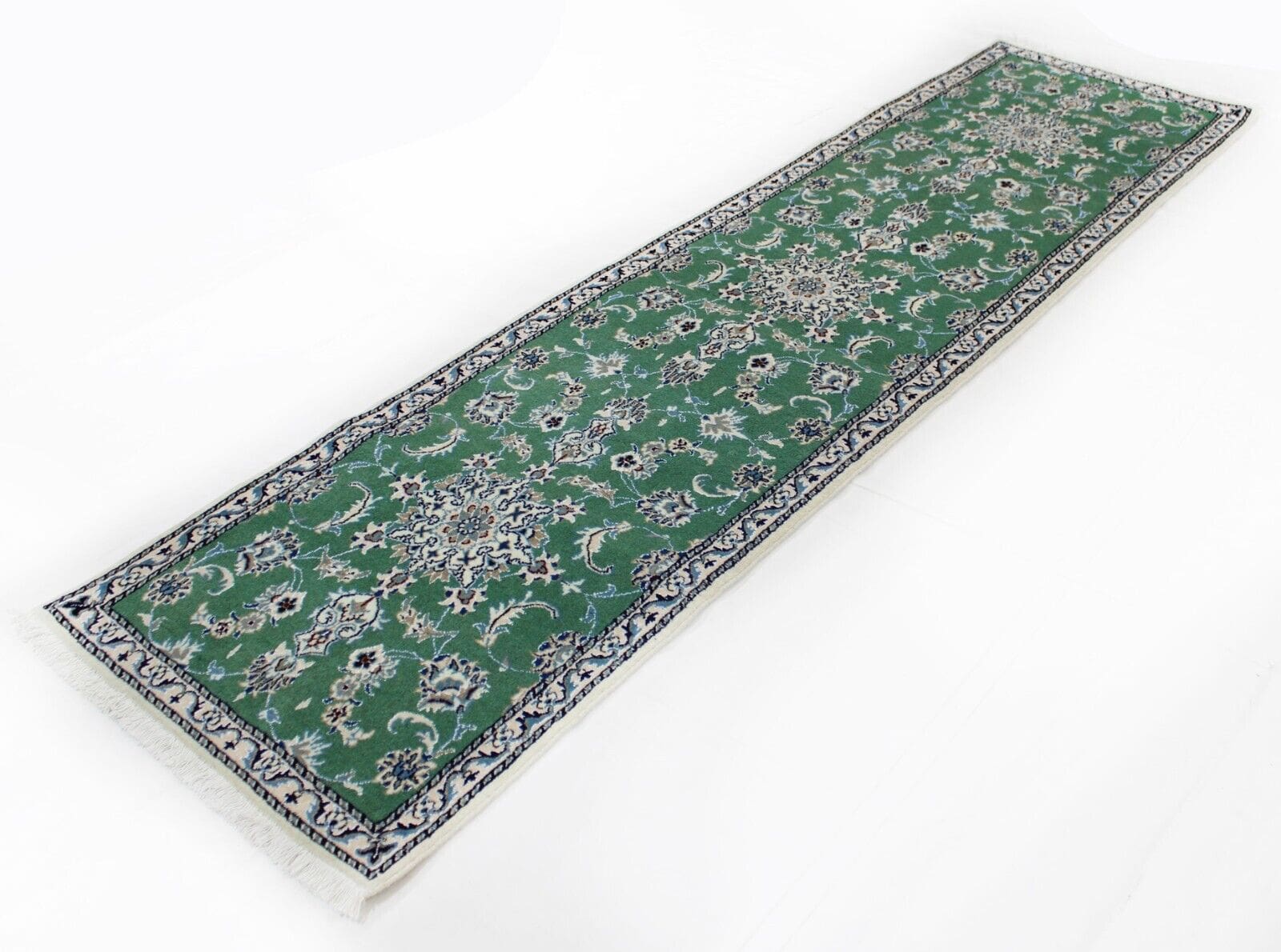 Original Perserteppich Nain Kashmari 295x78cm - Top Zustand, handgeknüpft Läufer