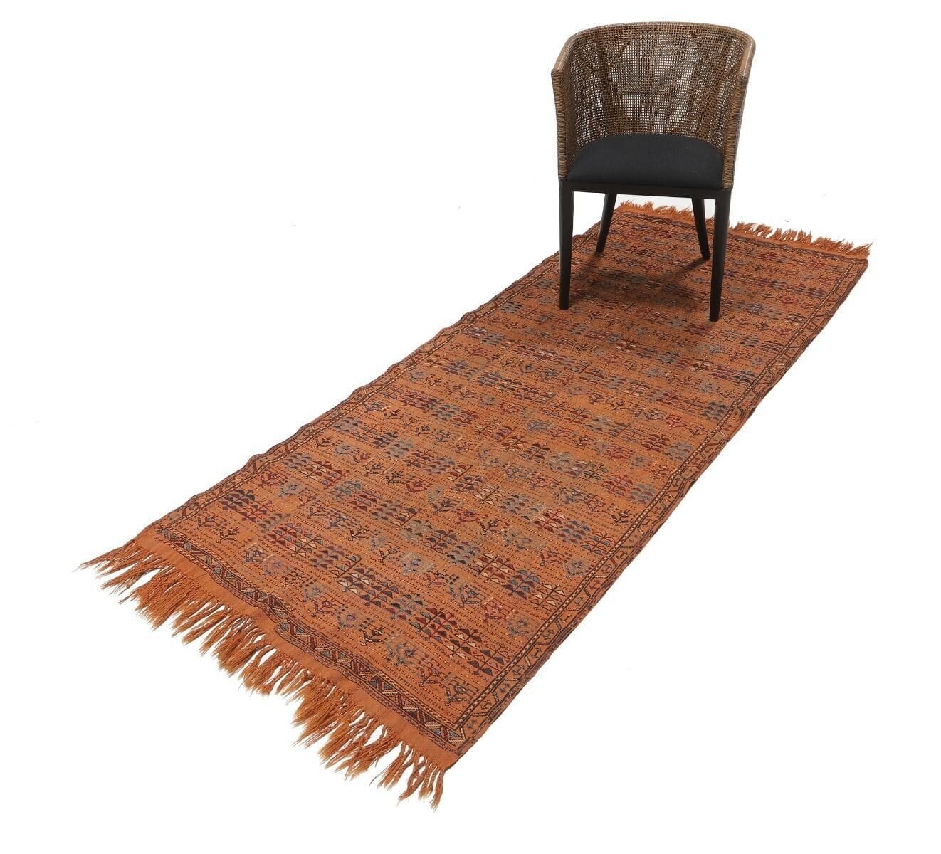 Handgeknüpfter Perserteppich 235 x 102 cm, Antik, Echte Wolle, Patchwork Läufer