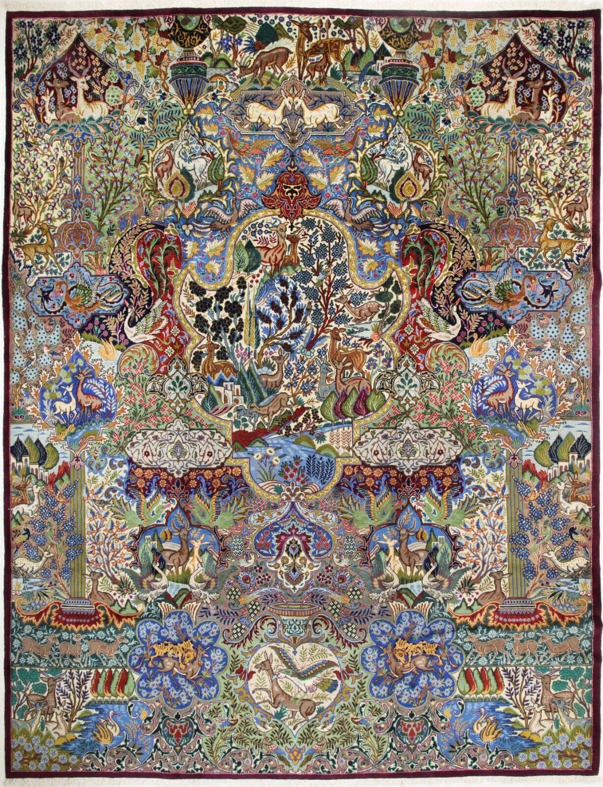 Original Perserteppich Kashmar 393x300 cm, Top Zustand, handgeknüpft