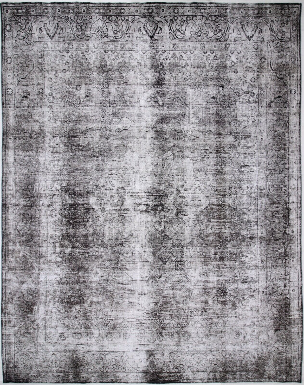 Vintage Perserteppich Grau 387x300 cm, handgeknüpft