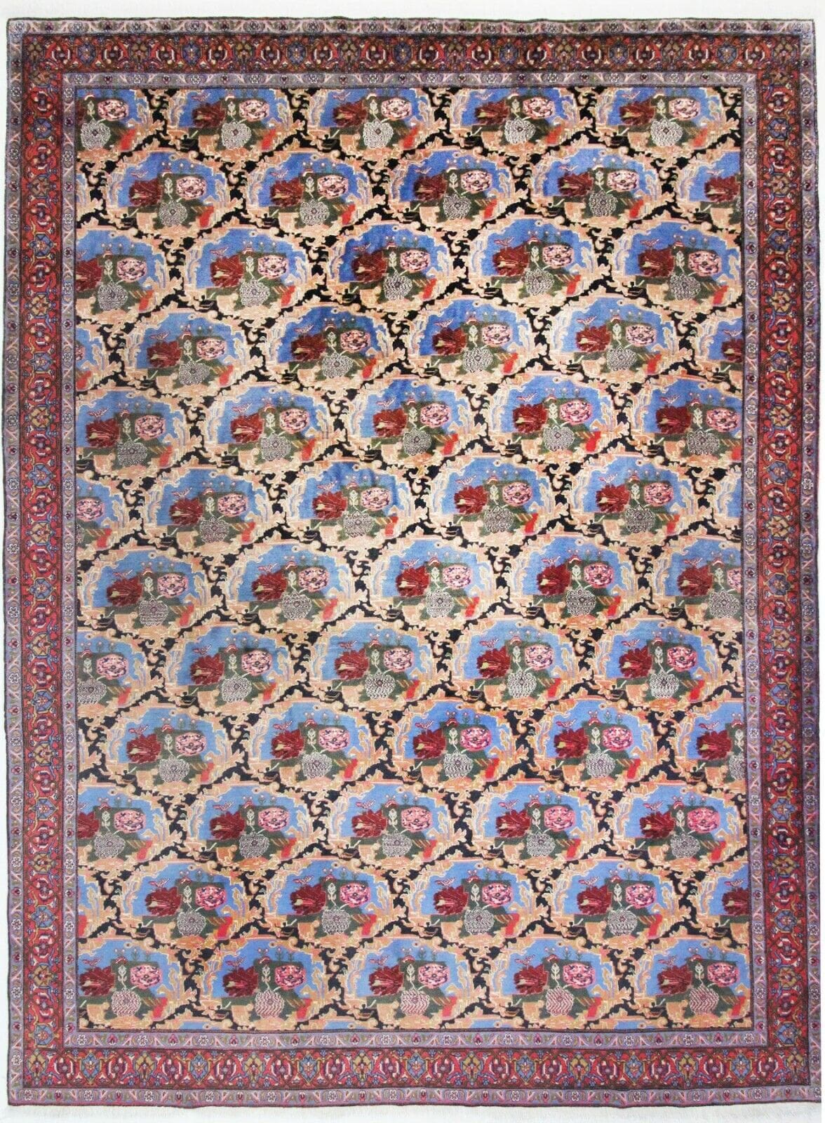 Original Perserteppich Senneh 400x300 cm, Neuwerig, handgeknüpft