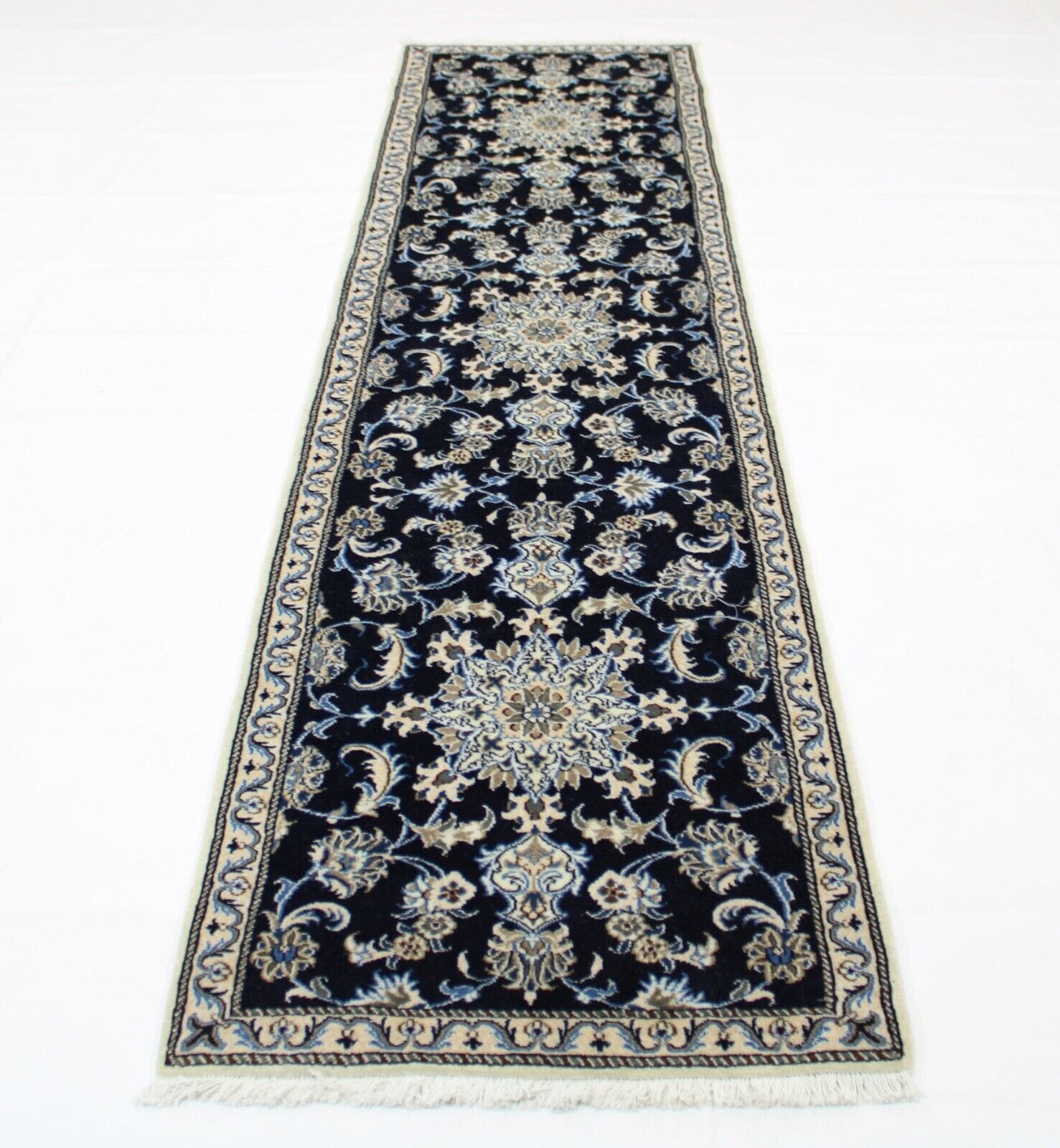 Original Perserteppich Nain 295x76 cm - Top Zustand, handgeknüpft Läufer