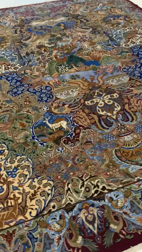 Original Perserteppich Kashmar 393x312 cm, neuwertig, handgeknüpft H1