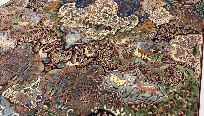 Original Perserteppich Kashmar 389 x 296 cm, handgeknüpft, orientalisch