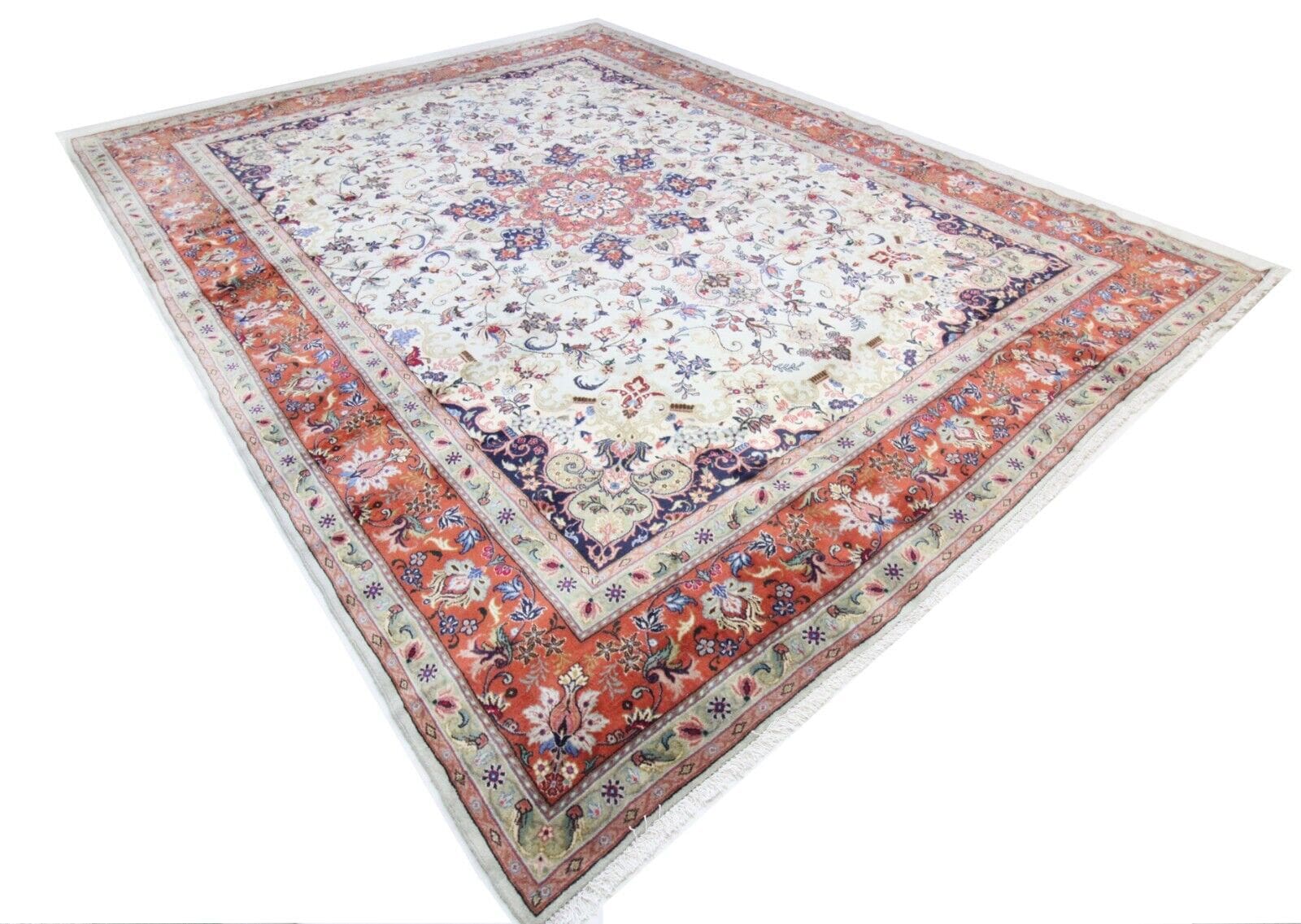 Original Perserteppich Tabriz 394x300 cm - handgeknüpft, Wollteppich