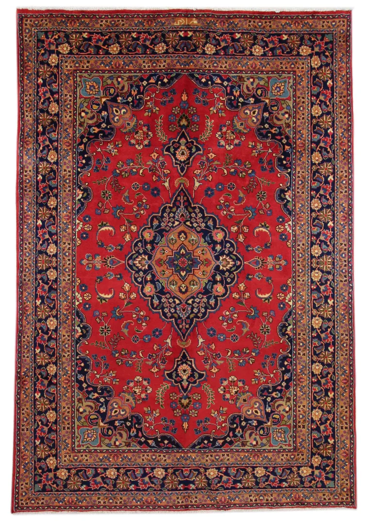 Orientteppich Maschhad 293x200 cm, 180.000 Knoten, floral, handgeknüpft